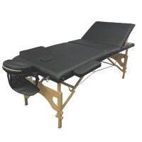 Wooden legged massage table is great for spa professionals on the go. 